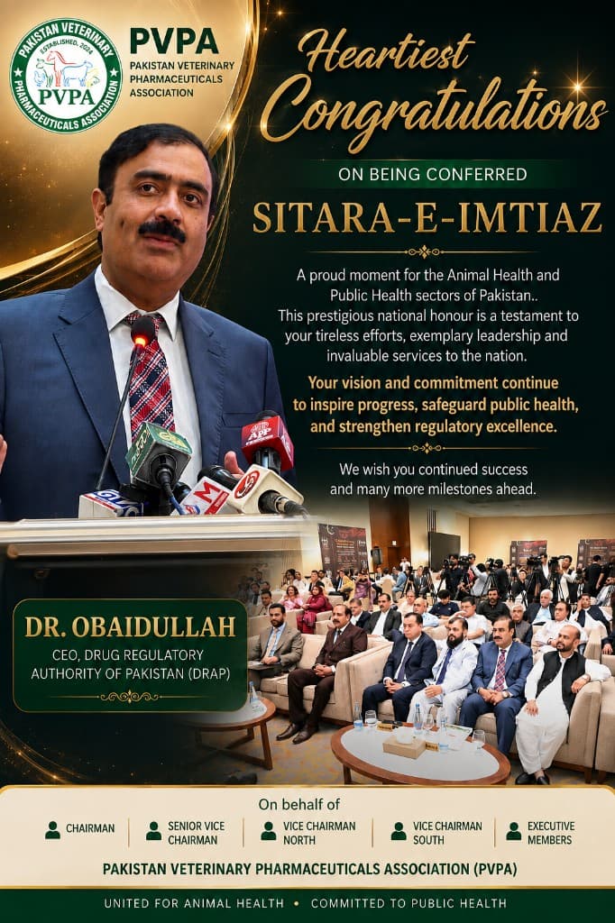 PVPA Congratulates Dr Obaidullah, CEO DRAP, on Conferment of Sitara-e-Imtiaz
